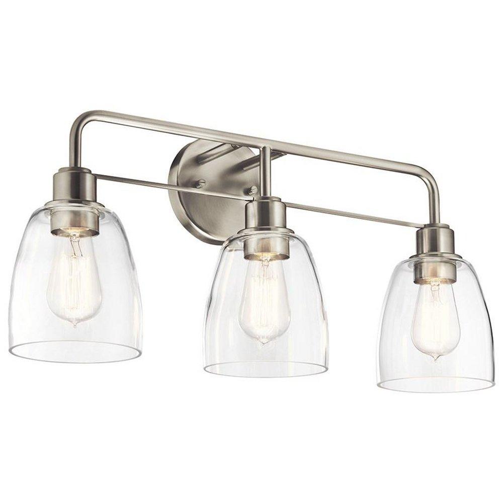 Kichler Lighting Nickel Textured 60W 3-Light Medium Vanity Fixture 