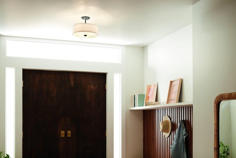 Kichler Lighting Black 75W 3-Light Medium E-26 Incandescent Semi-Flush Mount Ceiling Fixture 
