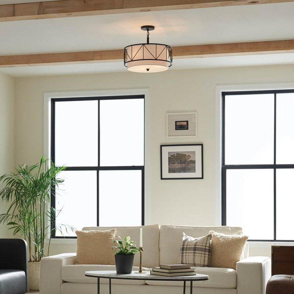Kichler Lighting Black 75W 3-Light Medium E-26 Incandescent Pendant Light 