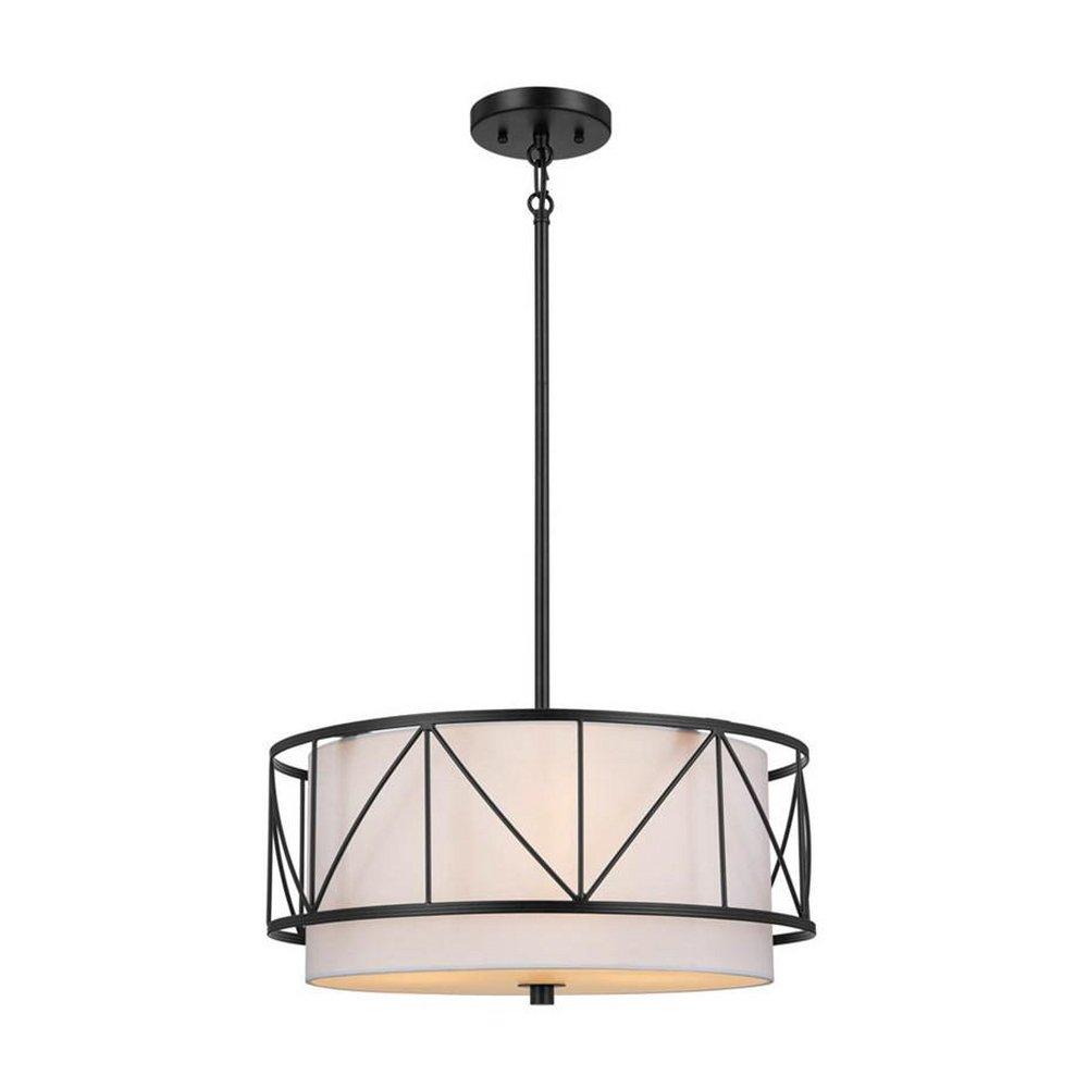 Kichler Lighting Black 75W 3-Light Medium E-26 Incandescent Pendant Light 