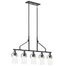 23 x 6-1/2 in. 75W 1-Tier 5-Light Incandescent Transitional Chandelier in Black