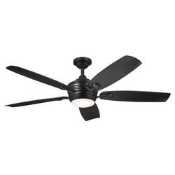 56 in. 5-Blade Indoor or Outdoor Ceiling Fan in Satin Black