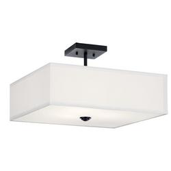3?Light Medium Square Semi?Flush in Black