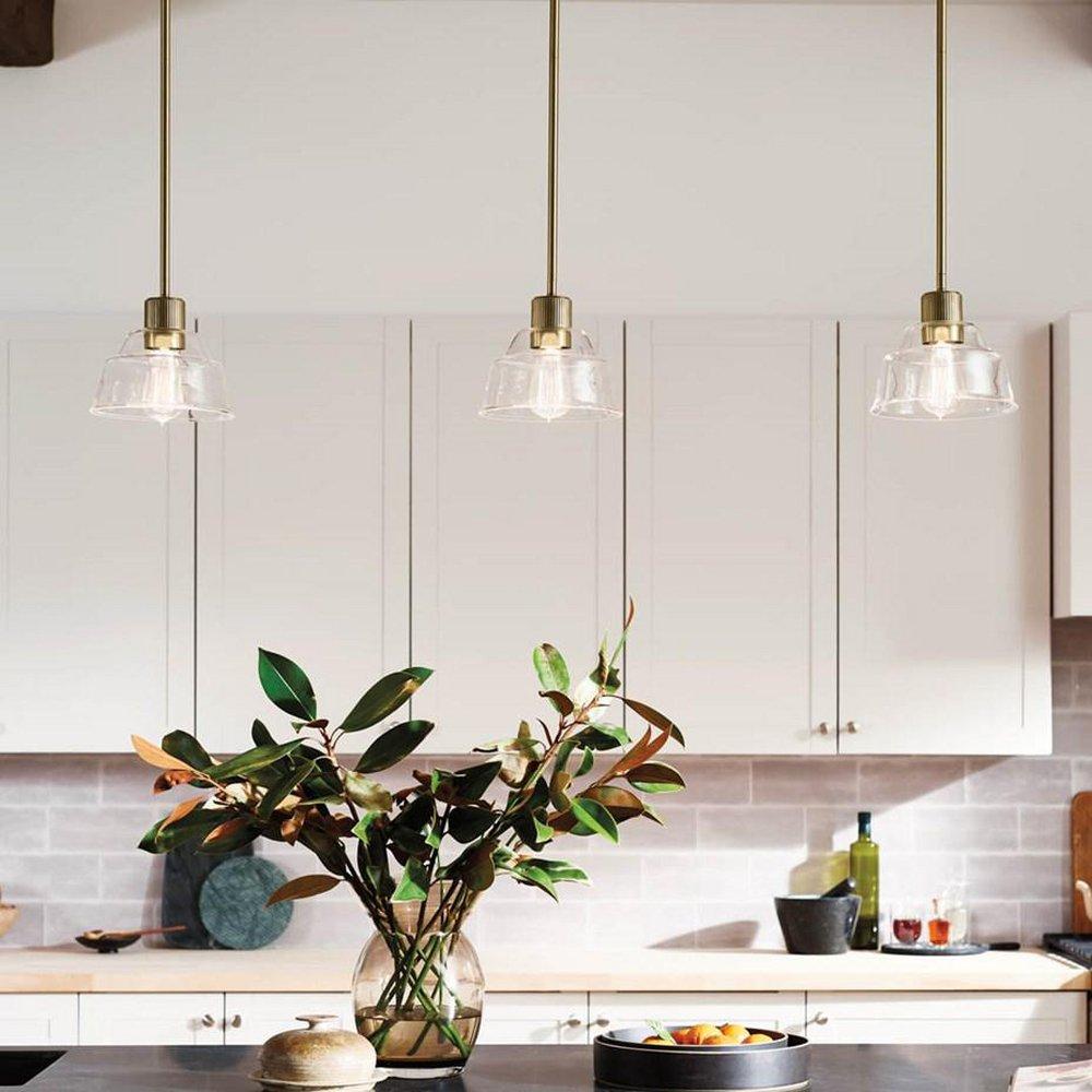 Kichler Lighting Brushed Brass 75W 1-Light Medium E-26 Incandescent Pendant Light 
