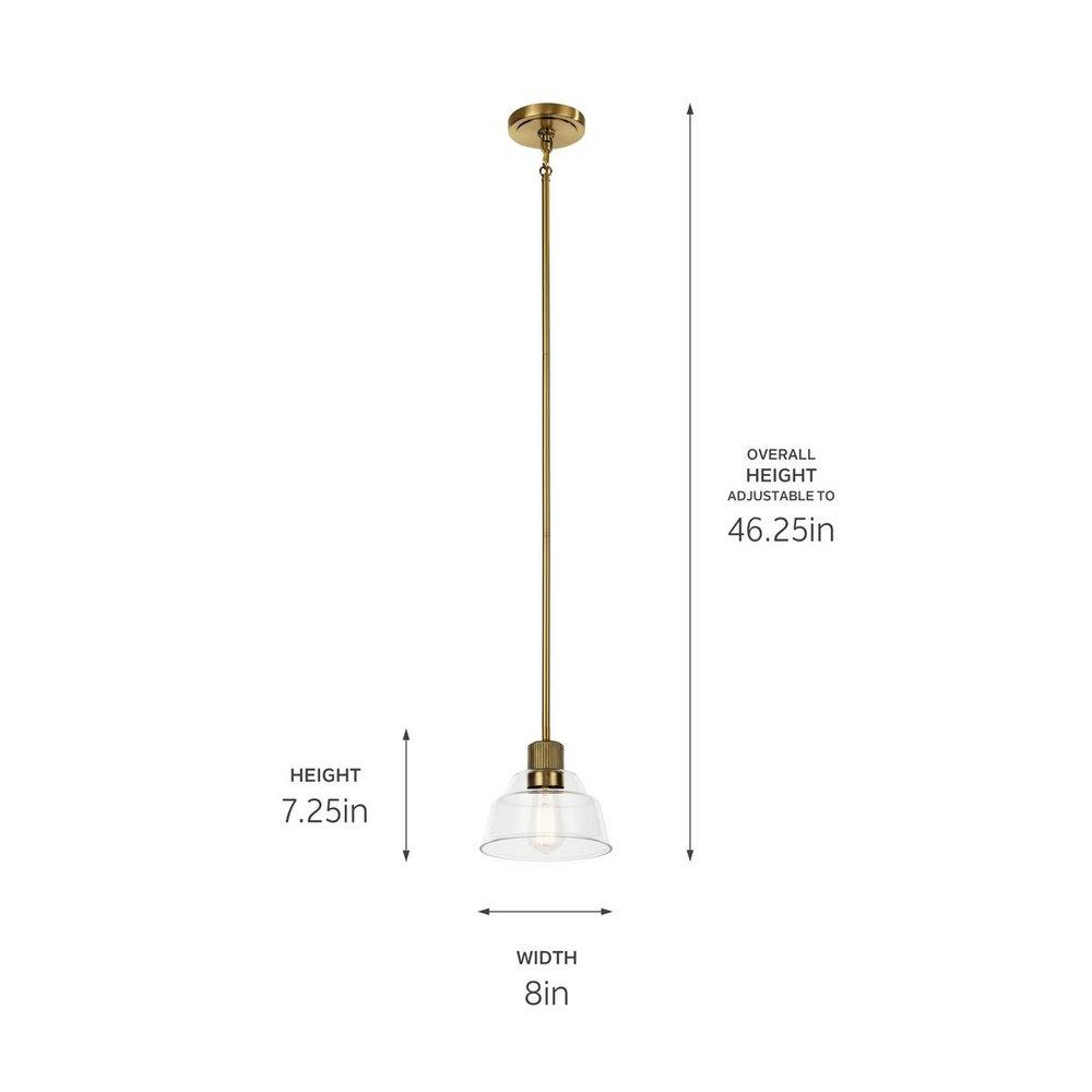 Kichler Lighting Brushed Brass 75W 1-Light Medium E-26 Incandescent Pendant Light 