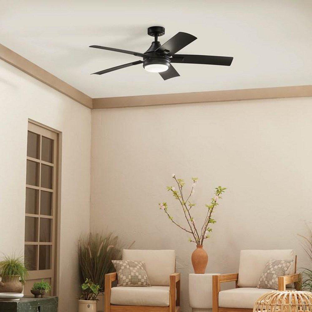 Kichler Lighting Satin Black 52 in. 5-Blade Indoor or Outdoor Ceiling Fan 