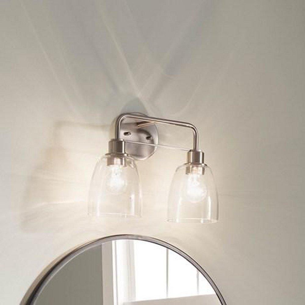 60W 2-Light Medium E-26 Vanity Fixture in Nickel Textured 