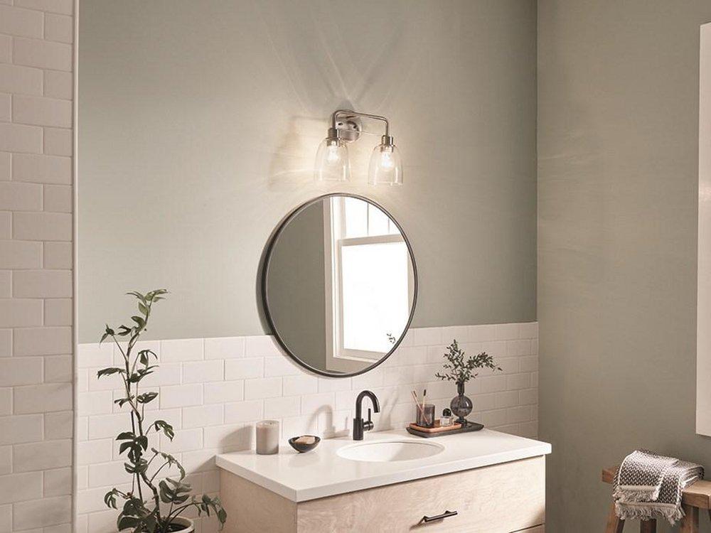 60W 2-Light Medium E-26 Vanity Fixture in Nickel Textured 