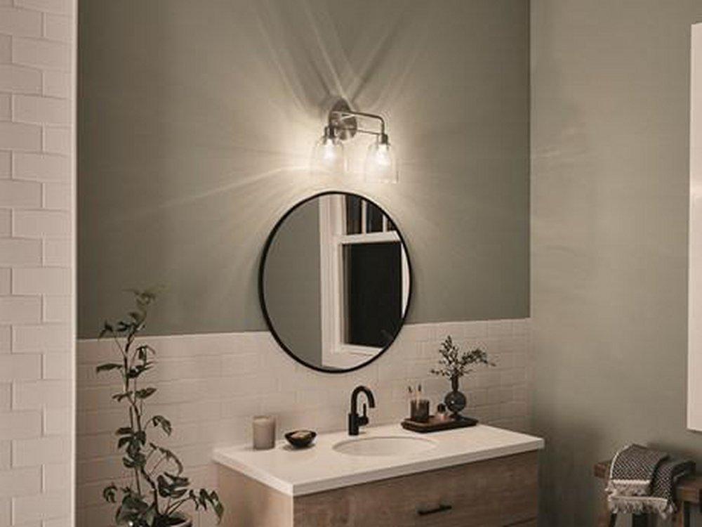 60W 2-Light Medium E-26 Vanity Fixture in Nickel Textured 