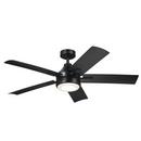 52 in. 5-Blade Indoor or Outdoor Ceiling Fan in Satin Black