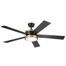 56 in. 5-Blade Indoor or Outdoor Ceiling Fan in Satin Black