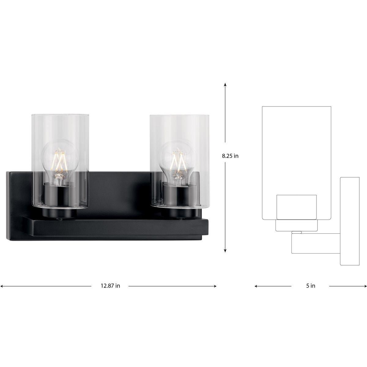 GOODWIN COLLECTION TWO-LIGHT MATTE BLACK MODERN VA 