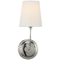 1-Light 40W 14 in. Wall Sconce in Polished Nickel