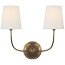Visual Comfort & Co. Signature Hand-Rubbed Antique Brass 2-Light 40W 14 in. Wall Sconce
