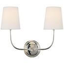 40W 2-Light 14 in. Wall Sconce in Polished Nickel