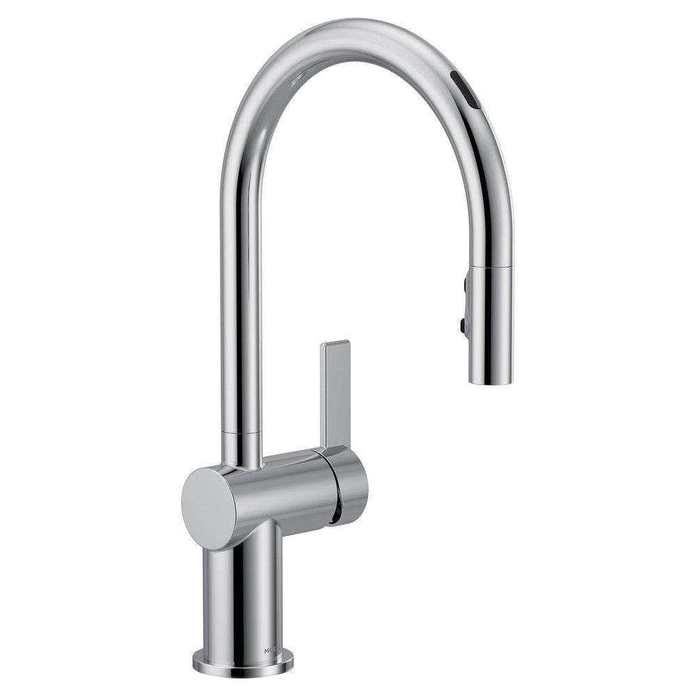 Single Handle Pull Down Touchless Kitchen Faucet with Voice Activation in Chrome 