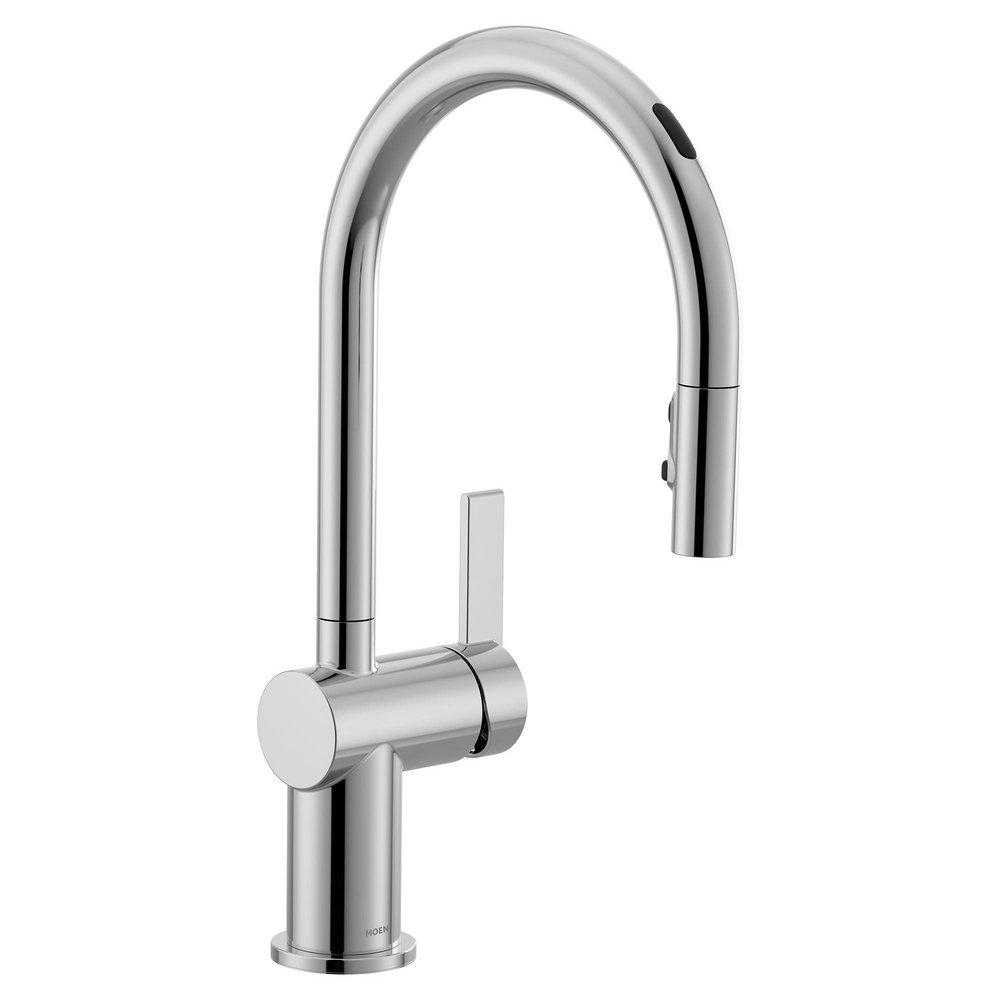 Single Handle Pull Down Touchless Kitchen Faucet with Voice Activation in Chrome 