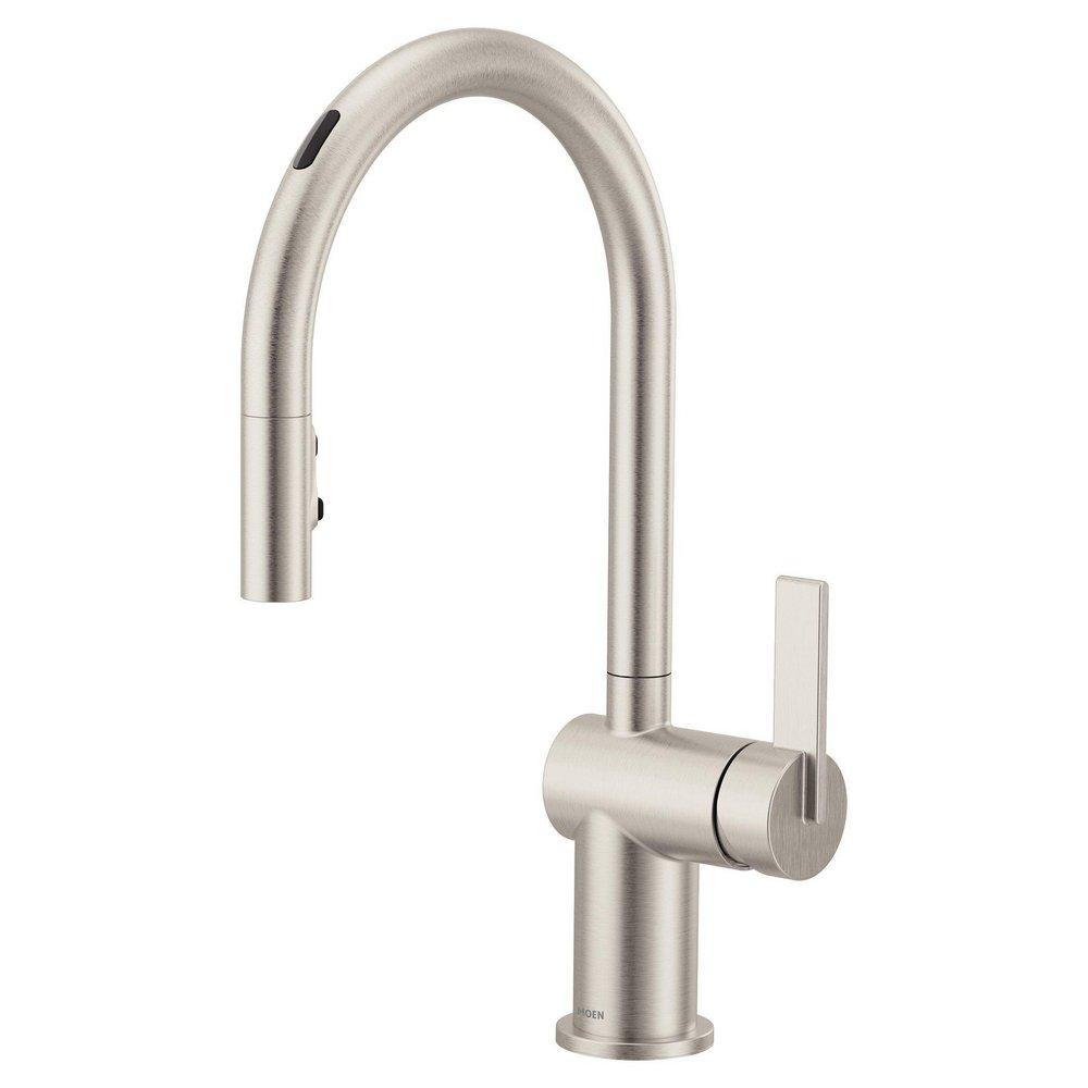 Moen Spot Resist Stainless Single Handle Pull Down Voice Activated Kitchen Faucet 