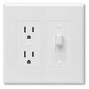 2-Gang Masque Decorator Duplex Toggle Wall Plate in White