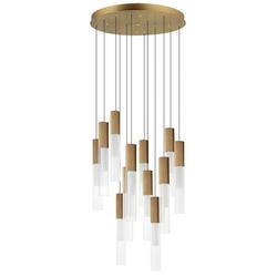 60W 12-Light Integrated LED Pendant Light in Gold