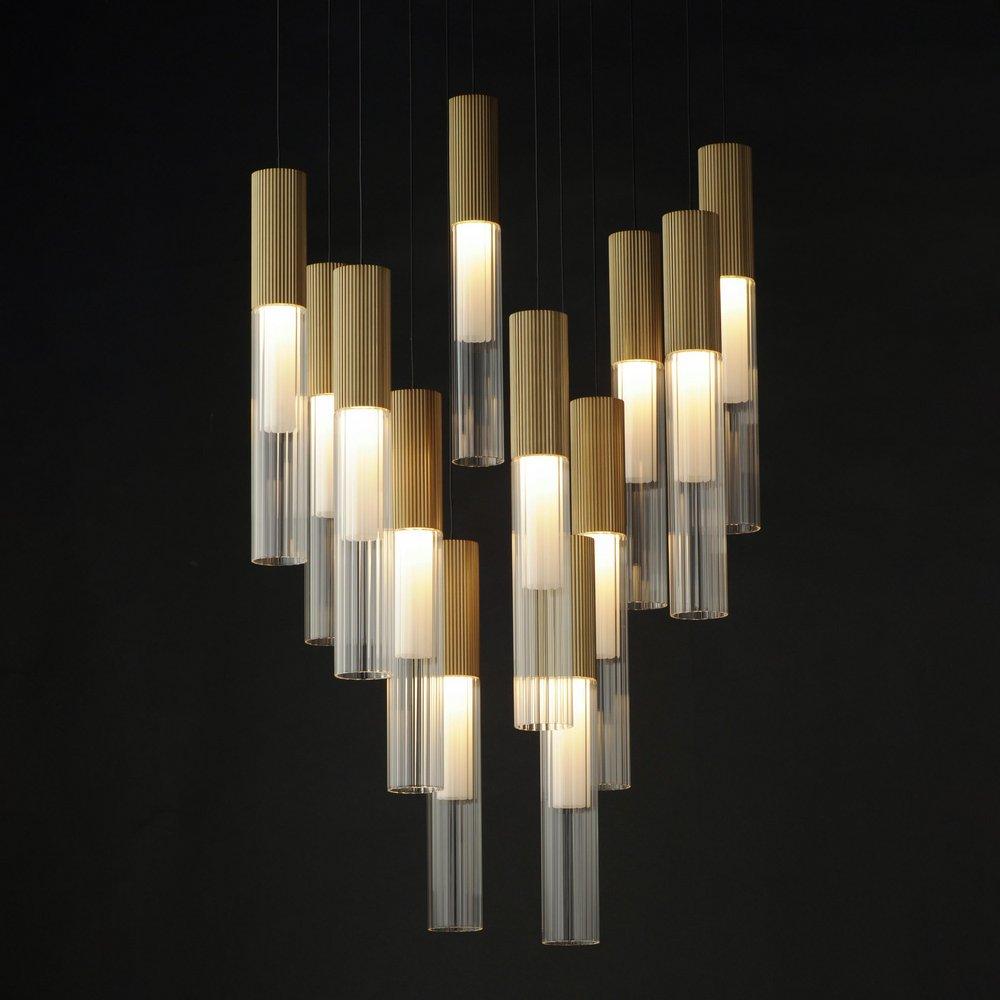REEDS 12 LIGHT LED PENDANT GOLD 