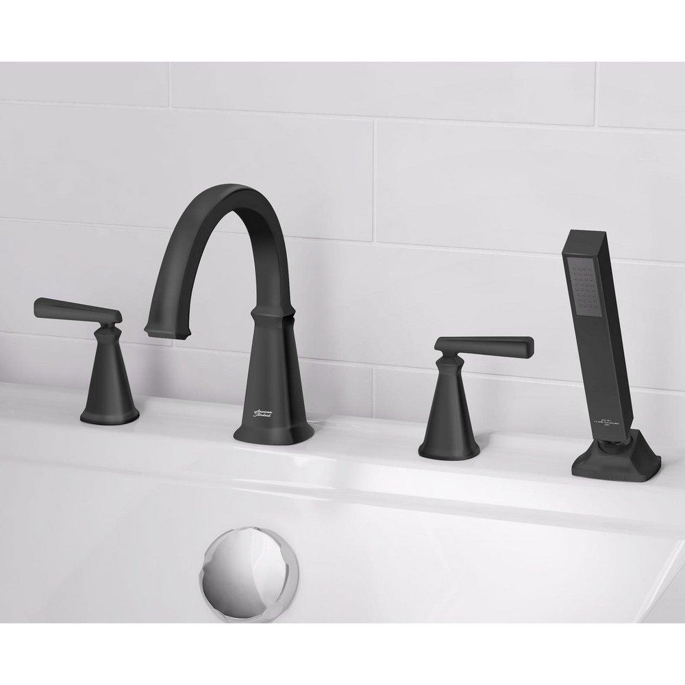 EDGEMERE BATHTUB FAUCET WITH LEVER HANDLES AND PERSONAL SHOWER FOR FLASH ROUGH-IN VALVE 