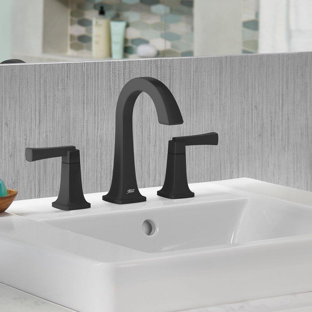 American Standard Matte Black Two Handle Widespread Bathroom Sink Faucet 