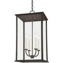 60W 4-Light Candelabra Incandescent Outdoor Pendant in French Iron