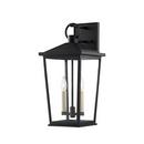 60W 2-Light 20 in. Outdoor Wall Sconce in Textured Black