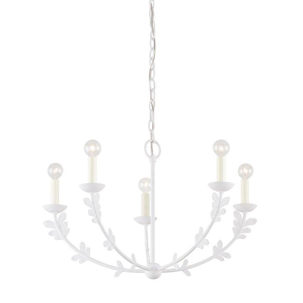 Troy Lighting Gesso White 17-1/4 x 28 in. 60W 1-Tier 5-Light Incandescent Chandelier 