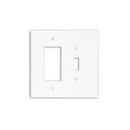 2-Gang Oversized Wall Plate &ndash; 1 Toggle & 1 Decora/GFCI, White Thermoset 
