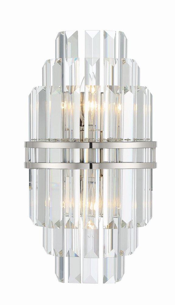 HAYES 2 LIGHT POLISHED NICKEL WALL MOUNT 