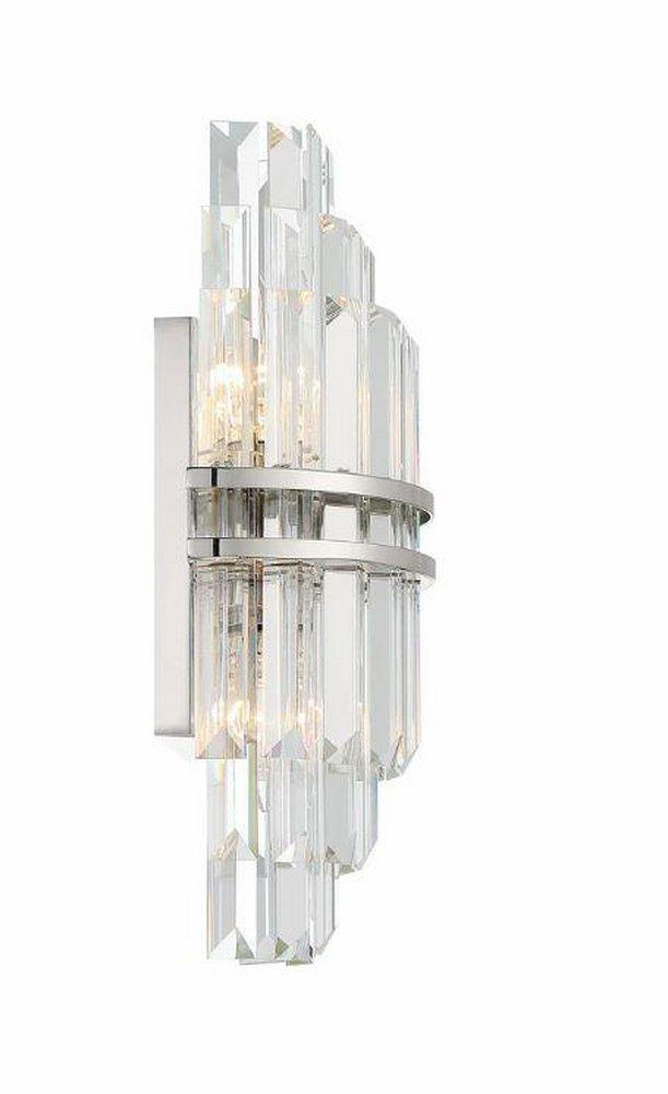 HAYES 2 LIGHT POLISHED NICKEL WALL MOUNT 