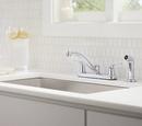 Two Handle Kitchen Faucet with Side Spray in Polished Chrome 
