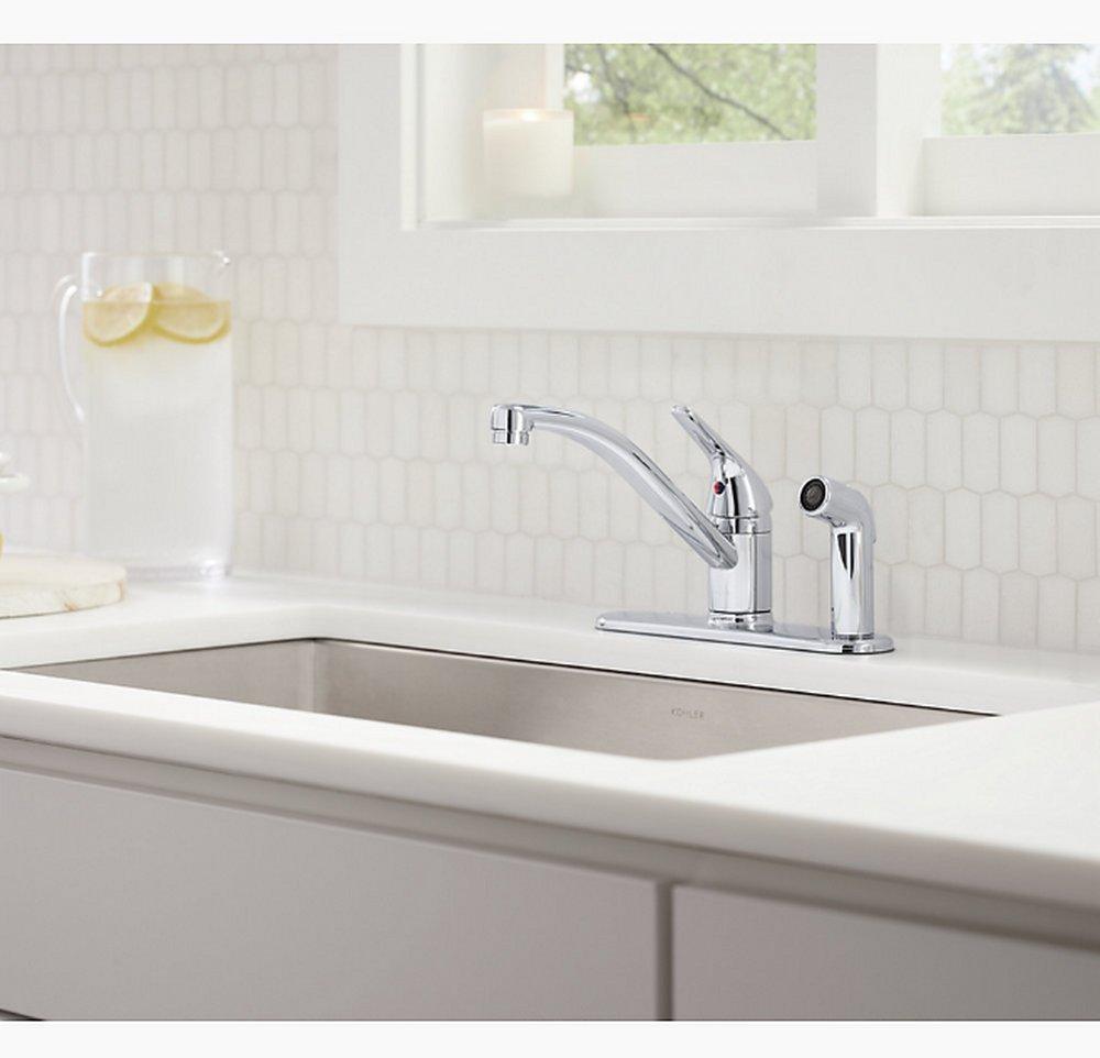 KOHLER Polished Chrome Single Handle Kitchen Faucet 