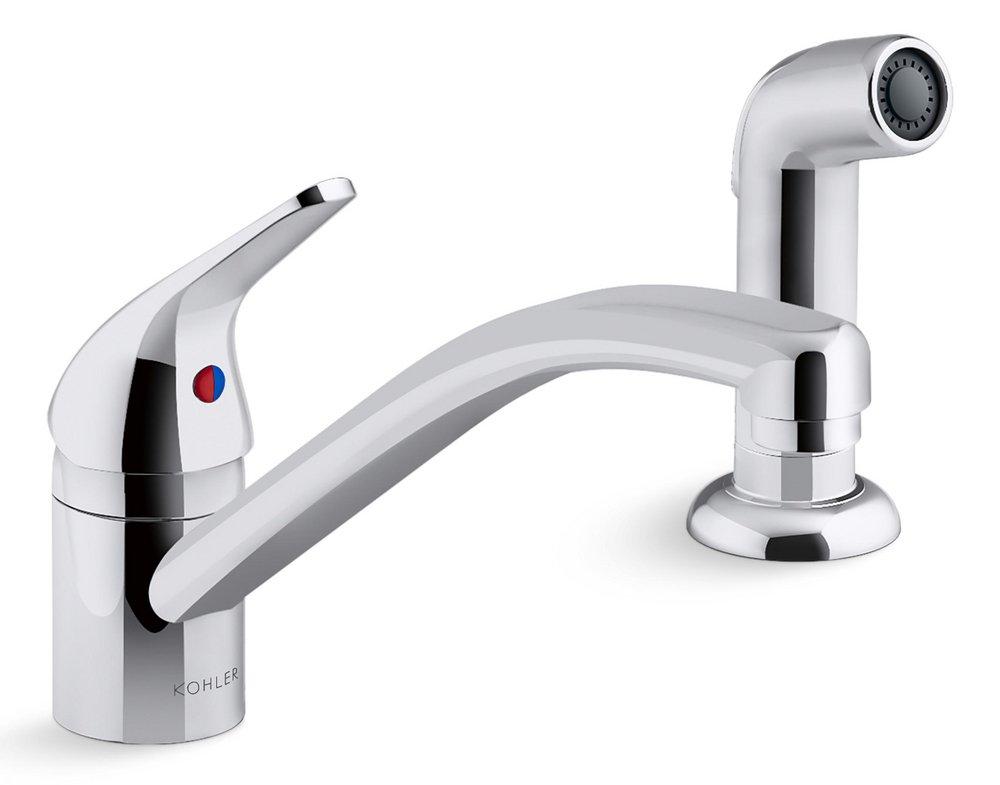 KOHLER Polished Chrome Single Handle Kitchen Faucet 
