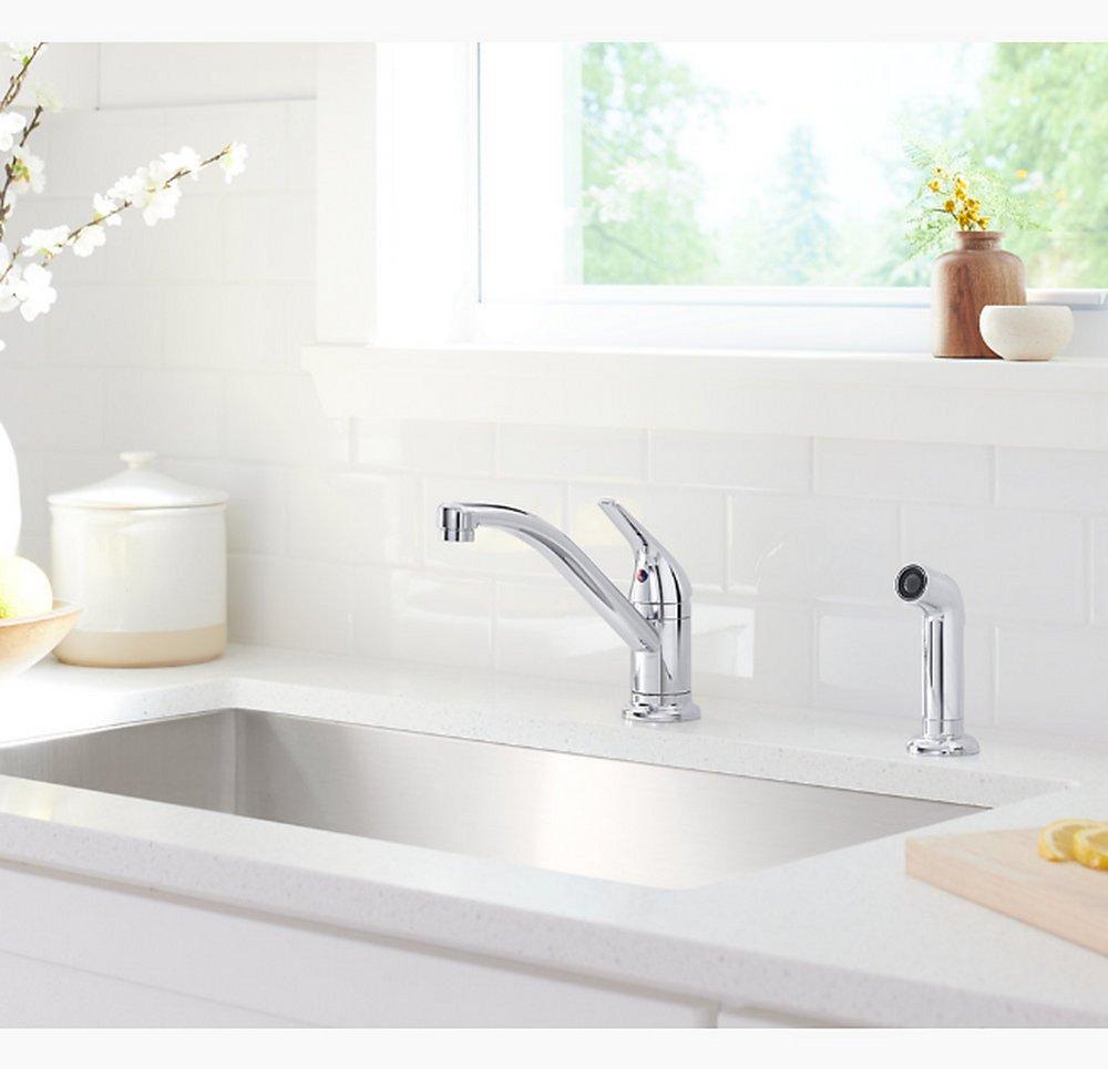 KOHLER Vibrant&reg; Stainless Single Handle Kitchen Faucet 