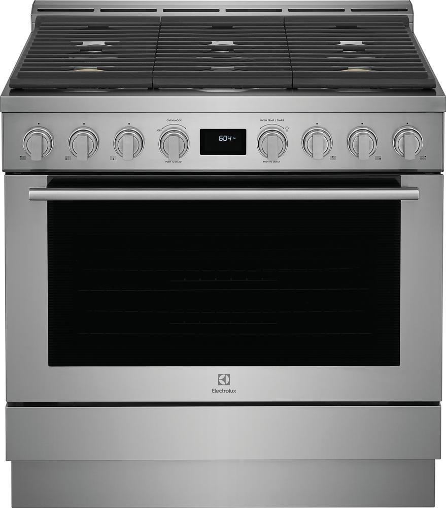 Electrolux Stainless Steel 35-15/16 x 25-7/8 x 35-9/16 in. 18000 BTU 4.4 cu. ft. 6-Burner Gas Sealed Freestanding Range 