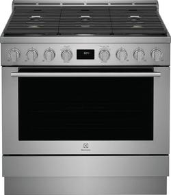 35-15/16 x 25-7/8 x 35-9/16 in. 18000 BTU 4.4 cu. ft. 6-Burner Gas Sealed Freestanding Range in Stainless Steel