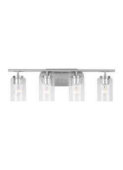 100W 4-Light Medium E-26 Vanity Fixture in Brushed Nickel