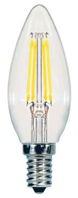 40W 3-97/100 in. B11 LED Light Bulb with a Candelabra E-12 Base Dimmable