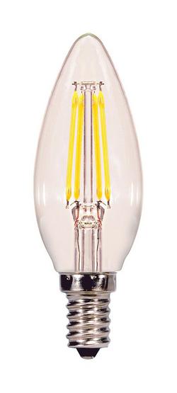 40W 3-7/10 in. B11 LED Light Bulb with a Candelabra E-12 Base Dimmable in Clear
