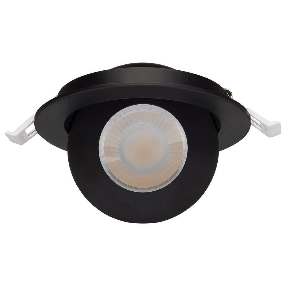 9 WATT CCT SELECTABLE LED DIRECT WIRE DOWNLIGHT GIMBALED 4 INCH ROUND REMOTE DRIVER BLACK 