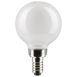 60W 3-11/100 in. G16.5 LED Light Bulb with a Candelabra E-12 Base Dimmable in White