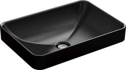 22-5/8 in. Drop-in or Vessel Mount Rectangular Vitreous China Bathroom Sink in Black Black&trade;