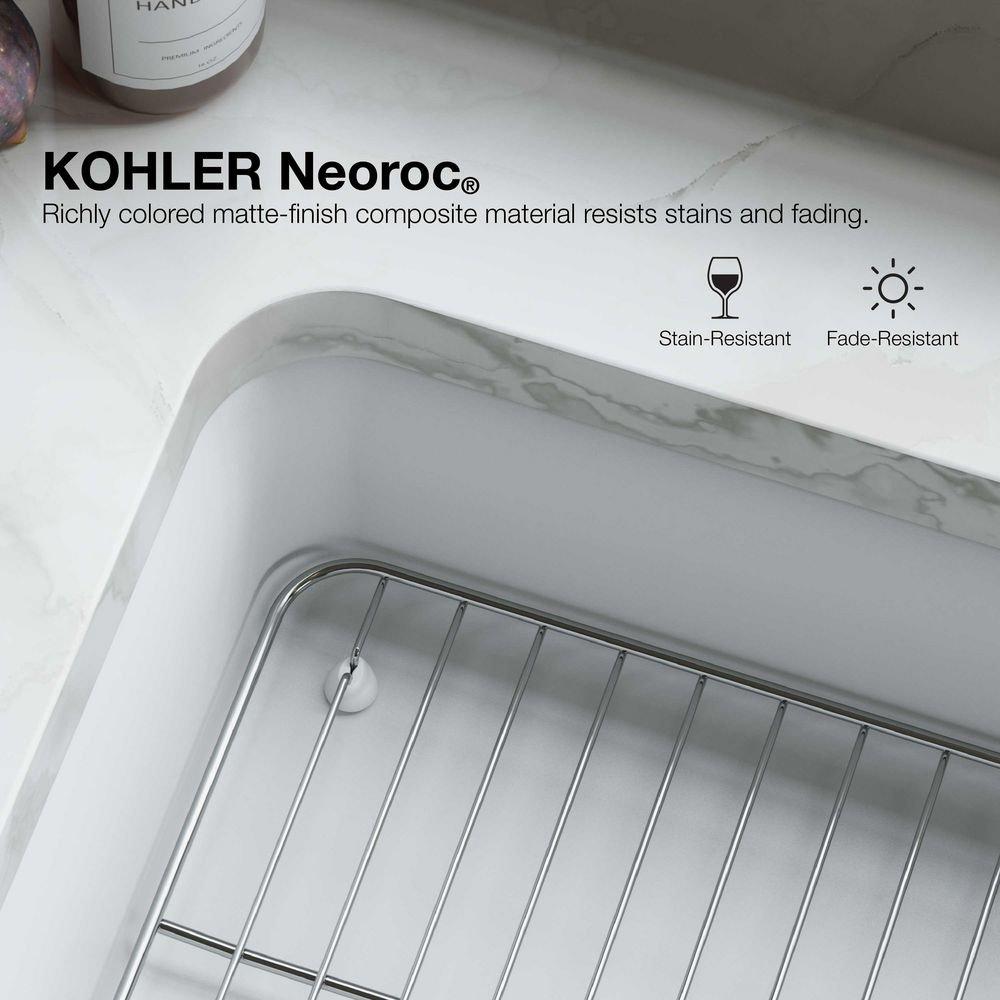 KOHLER Matte White 27-1/2 x 18-5/16 in. Undermount Laundry Sink 