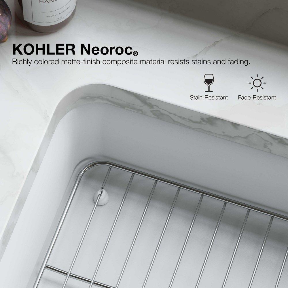 KOHLER Matte White 27-1/2 x 18-5/16 in. Undermount Laundry Sink 