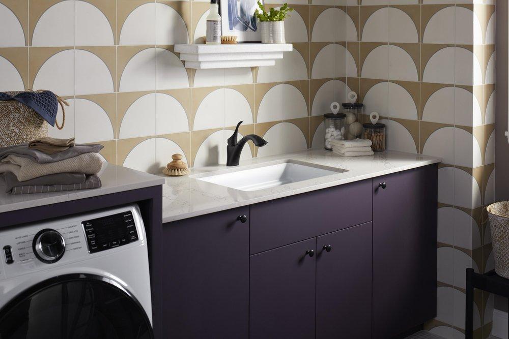 KOHLER Matte White 27-1/2 x 18-5/16 in. Undermount Laundry Sink 