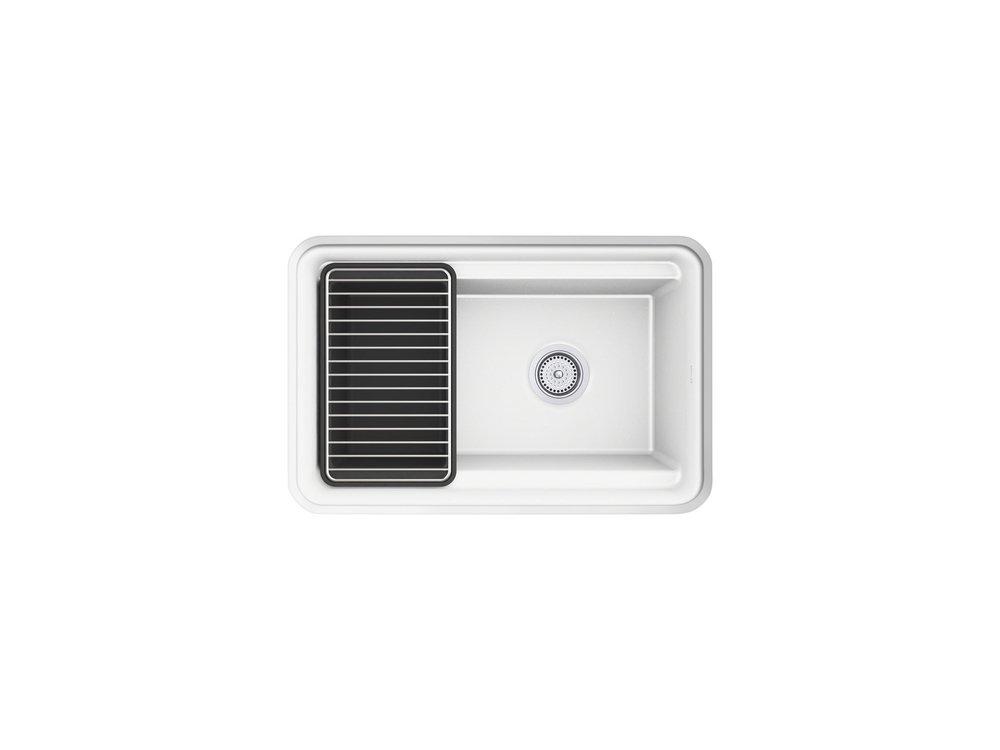 KOHLER Matte White 27-1/2 x 18-5/16 in. Undermount Laundry Sink 