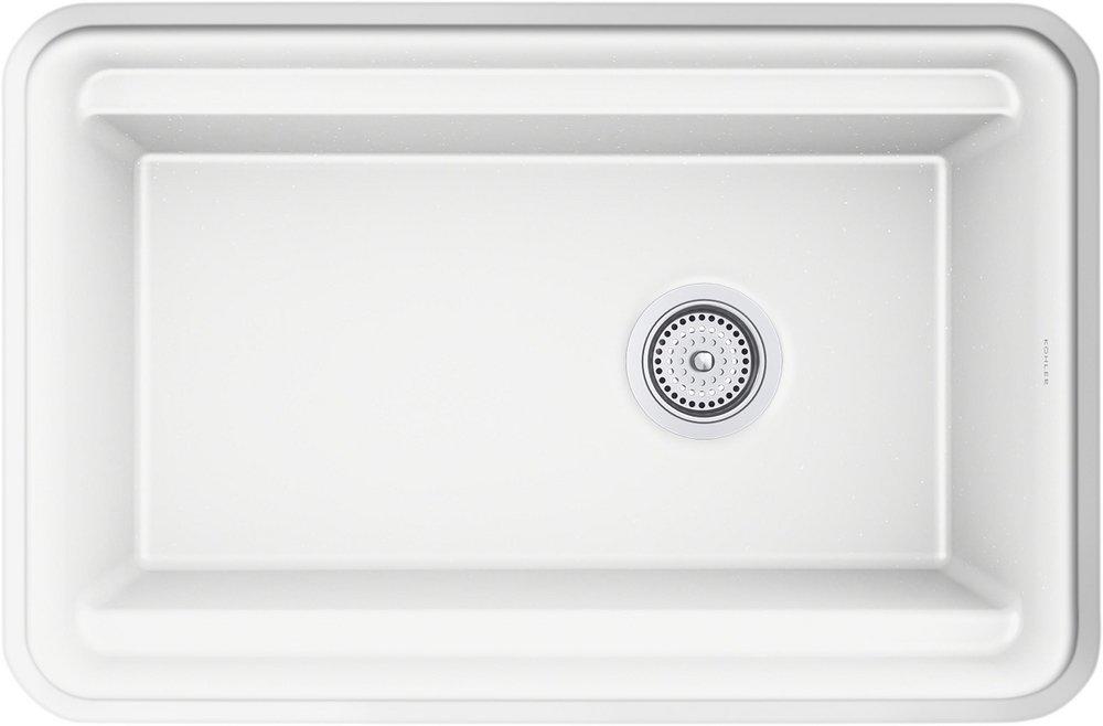 KOHLER Matte White 27-1/2 x 18-5/16 in. Undermount Laundry Sink 